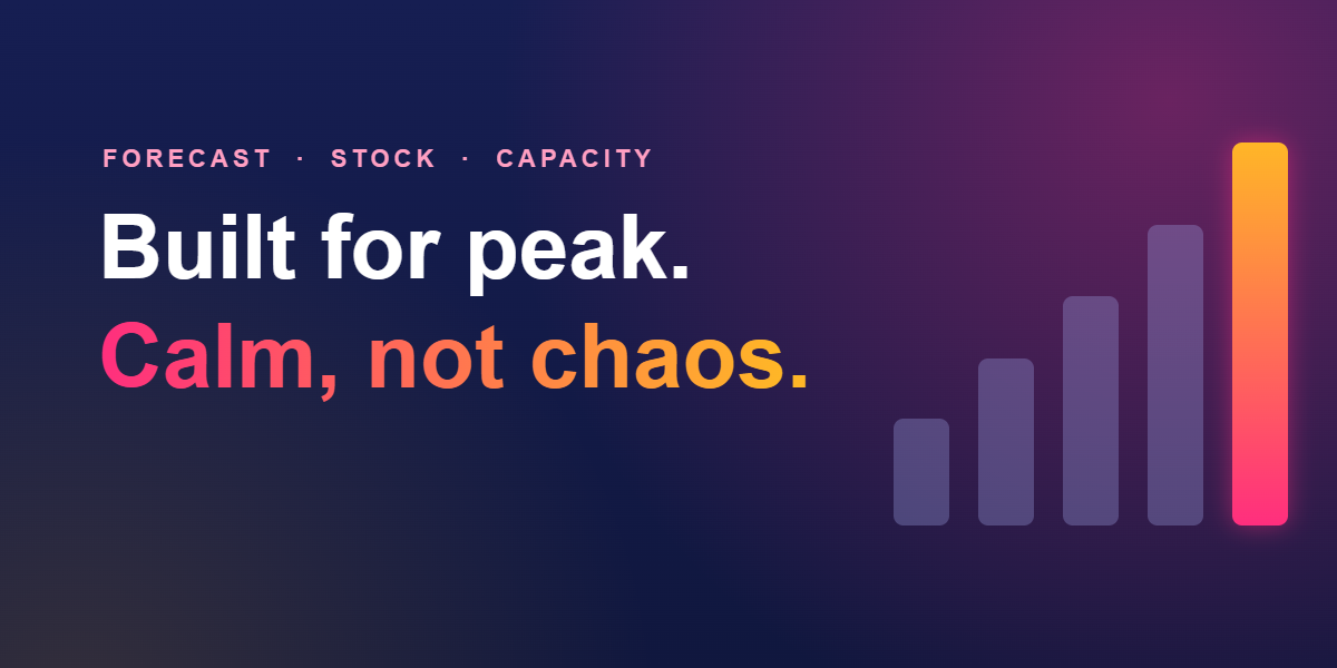 Built for peak — calm, not chaos